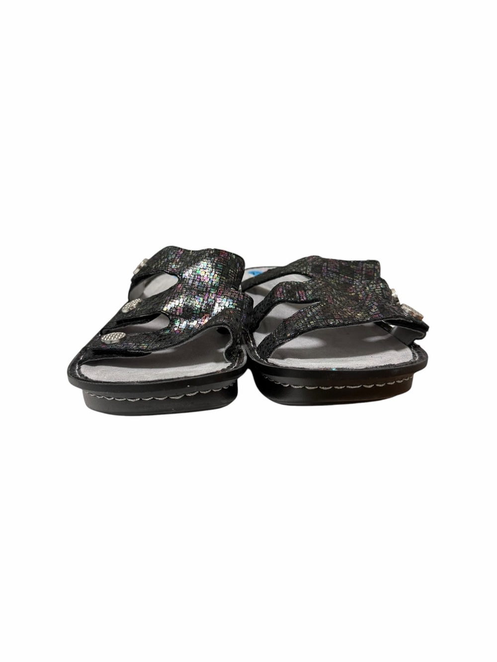 Alegria Black/Multi Metallic Leather Sandals